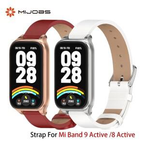 Mi Band 9 용 스트랩 8 액티브 팔찌 Redmi Smart 2 3 액세서리 PU 가죽
