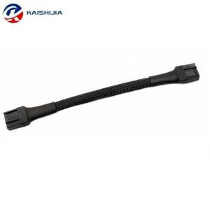 블랙 슬리브 10cm 4핀 PWM 커넥터 컴퓨터 케이스 팬 연장 전원 케이블