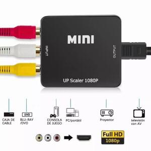HD 1080P RCA AV to HDMI 컨버터 비디오 오디오 어댑터 VCR DVD용 TV 연결 USB 케이블 포함 미니 소형 컴포