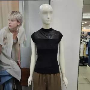 Ab.f.z DP01 하이넥시스루스판캡소매티셔츠  AFA2HK39