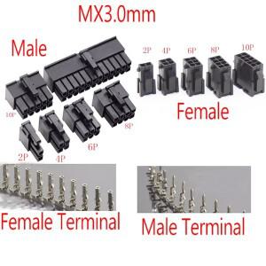 MX3.0 3.0mm 피치 Micro-Fit 커넥터 하우징 2x1/2/3/4/5/6/8/10/12 핀 수 쉘 + 터미널 43030 2P/3P/4P/5P 4