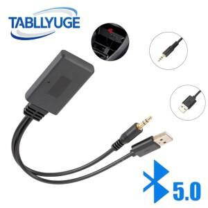 블루투스 오디오 어댑터 Aux 3.5mm 차량용 USB 수신기 케이블 스피커 음악 범용 자동차 5.0 AUX