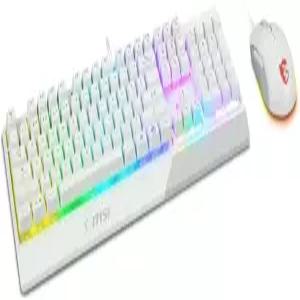 MSI Virge GK30 콤보 화이트 6존 RGB 게이밍 키보드 및 GM11 마우스 발수 물보라 방지 5000 DPI