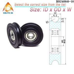 2피스 Delrin POM 8x40x10mm U 형 그루브 베어링 휠 BSU60840-10 8mm 보어 40mm 직경 나일론 트랙 가이드