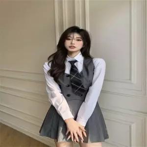 영국교복 프레피룩 졸업사진 하이틴 넥타이 스쿨룩 놀이공원 컨셉 사진 세트 유니폼 코스프레