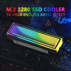 5V/3핀 ARGB AURA Sync 컴퓨터 2280 SSD M2 라디에이터 알루미늄 PC Nvme 쿨러 히트싱크 솔리드 스테이트