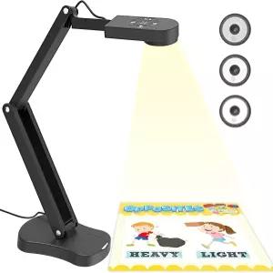 듀얼 마이크 3레벨 LED 조명 상하좌우 이미지 반전이 가능한 A3 A4 사이즈 교사 및 교실용 PAKOTOO 8MP USB