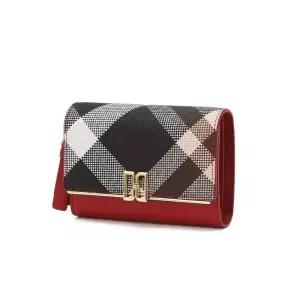 닥스 ACC TARTAN CHECK 레드 체크 DD로고 가죽 반지갑 DCWA6E362 162756