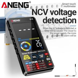 ANENG 615 터치스크린 디지털 멀티미터 6000 카운트 AC/DC 전압 전류 측정기 스마트 멀티테스터 저항 다이