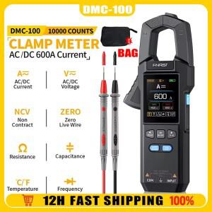 FNIRSI DC AC 클램프 측정기 10000 카운트 디지털 멀티미터 600A 전류 테스터 NCV 도구 DMC-100