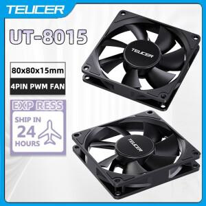 TEUCER 8015 컴퓨터 케이스 팬 80mm/92mm 4핀 PWM  공기 흐름 초박형 냉각 1200-3000RPM 캐스케이드형 FDB