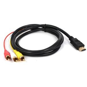 1080P HDMI 호환 케이블 AV 코드 변환기 어댑터 3 RCA 비디오 오디오 1.5M TV 셋톱 박스 DVD 노트북