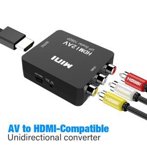 RCA-HDMI 변환기(USB 케이블 포함) 1080P 어댑터 AV/CVSB-HDMI 호환 스위치 HD-MI