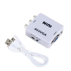 1080P 미니 소형 비디오 컨버터 RCA AV-VGA 3.5mm 오디오 AV2VGA/CVBS + 오디오-PC HDTV