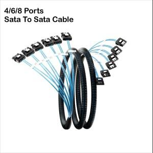 SATA-ATA 케이블 4/6/8포트/세트 SATA 3.0 데이터 7핀-7핀 SAS 코드 12Gbps HDD (서버  NAS  PC용)