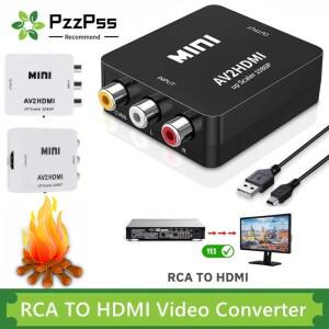 1080P RCA AV-HDMI 호환 어댑터 변환기 AV2HD 오디오 비디오 케이블 USB 포함된 CVBS AV