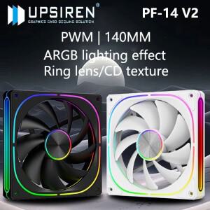 UPSIREN PF-14 V2 ARGB 컴퓨터 케이스 냉각 팬  140x140x25mm 3면 무한 거울 디자인  유압 베어링/36 램프