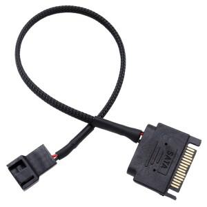 검정색 소매 27cm 쿨러 냉각 팬 분배기 전원 케이블 Molex IDE 컴퓨터 PC 용 멀티 포트 3/4Pin 커넥터에 12