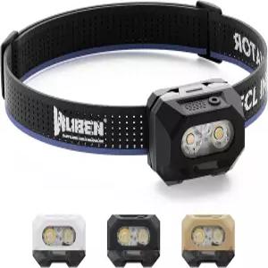 WUBEN H4 LED 헤드램프 충전식 800루멘 슈퍼 브라이트 모션 센서가 장착된 IP68 방수 빨간불이 헤드라이트