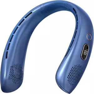 VEK 넥 팬 휴대용 블레이드리스 6000mAh 배터리 USB 충전식 LED 디스플레이 360 쿨링 웨어러블 개인용 3단