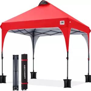 ABCCANOPY 야외 팝업 캐노피 텐트 캠핑 해변 뒷마당 빨간색을 위한 8x8 즉석 휴대용