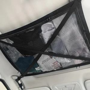 업그레이드된 자동차 천장 카고 네트 포켓 처짐 없는 지붕 정리함 강력한 베어링 조절 가능 용량 트럭