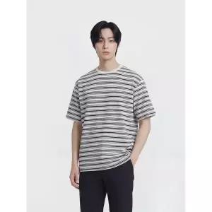 POLHAM 남성 핫썸머 코튼 멀티 스트라이프 반팔티_PHG2TS1110