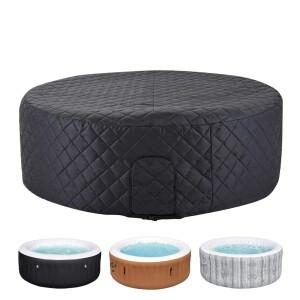온수 욕조 단열 커버 야외용 인플레이터블 스파 열 보호 방수 겨울 수영장 보존용 208x70cm