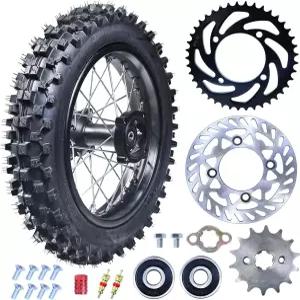 루이키모토 3.00-12 80/100-12 더트 바이크 리어 림 휠 타이어 50cc-125cc 아폴로 SSR 타오타오 바하 DB14