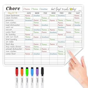 JJPRO Chore Chart 유리에 표면에 및 차트는 매끄러운 부착됩니다 부착됩니다. 집안일 문 화이트보드는 냉장고, 캐비닛, 스테인리스 모든 비자성 드라이 지우개 스틸