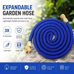 3X 텔레스코픽 TPE 워터 호스 구리 도금 정원 자동차 세차용 매직 플렉시블 파이프 Water supply 5M 1