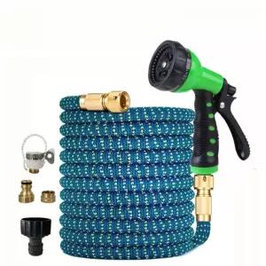 25FT-125FT 정원 호스 확장형 플렉시블 매직 고압 세차용 워시 파이프 마당 관개용 Lake Blue Grey 25피트