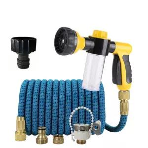정원용 물 호스 3배 확장형 고압 유연 세차용/정원용 관수 마법 파이프 ？ lake blue 1/2'' 25피트