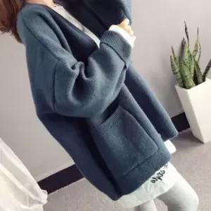 카디건 단추 포근 가을 도톰 두꺼운 코디 캐주얼 여성 SWAE7EE6