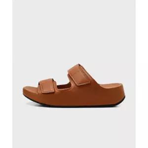 핏플랍 FITFLOP 남성 사멜 벨크로 슬리퍼 레더 Light Tan