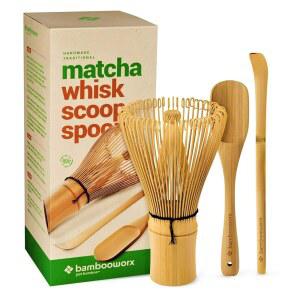 BAMBOOWORX MATCHA 위스키 세트 차센 전통 스쿱 차샤쿠 티스푼 100 천연 대나무로 수제 일본 잔을 준비하기에 완벽한