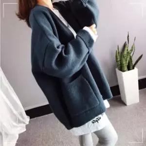 포근 코디 카디건 가디건 학생 단추 가을 도톰 VWAE7EE6