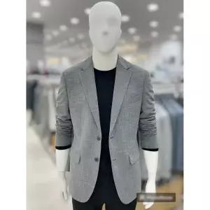 남자 기본핏 간절기 / 여름 레이온 혼방 스판사 마이크로 미니체크 캐주얼 콤비 자켓 2컬러 JK1271464