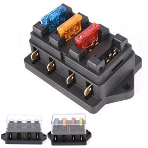 1세트 자동차 4 웨이 회로 표준 ATO 블레이드 퓨즈 박스 블록 홀더 12V/24V +