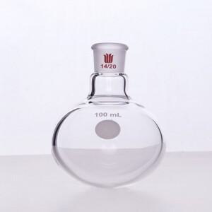 SYNTHWARE 단일 목 둥근 바닥 볼 병 조인트 14/20 용량 5mL-500mL 붕규산 유리 플라스크 F301