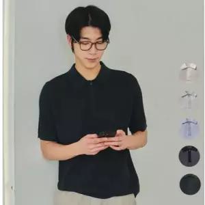 [롯데백화점]폴햄 남성 카라넥 투톤 반팔 니트 PHF2ET1050