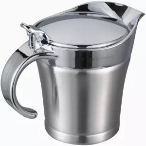 16OZ 그레이비 보트 스테인리스 스틸 워머 서빙 소스 저그 뚜껑 450ML