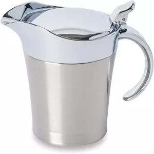 WENH 16Oz 스테인리스 스틸 그레이비 보트 - 힌지 뚜껑으로 이중 단열 처리