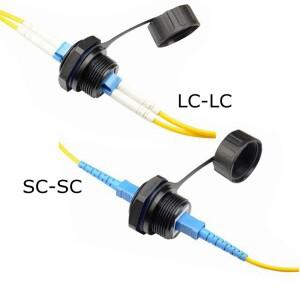 LC to & SC 소켓 IP68 M25 컴퓨터 네트워크 SCLC 광섬유 패치 코드 점퍼 케이블 방수 커넥터 항공 플러그