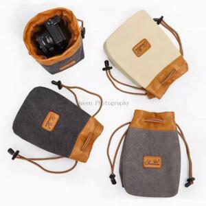 [호환품]방수 Drawstring 캔버스 카메라 가방 캐리 케이스 보관 커버 삽입 파우치 캐논 호환 니콘호환 소니