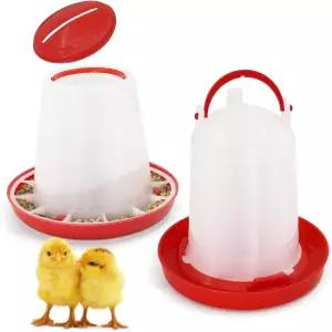5kg 닭 모이통 및 5L 세트 키트 작은 가금류 병아리 메추라기 새를 위한 폐기물 플라스틱 자동 없음 야외