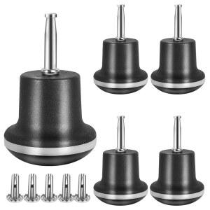 Bell Glides 캐스터 인서트 캐비닛 고정 장착 교체 소파 의자 가구 휠, 소켓 슬리브 5개 스템 세트