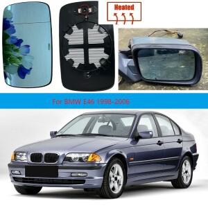가열 측면 백미러 유리 히터 안개 방지 해동 도어 윙 시트 BMW 호환 E46 1998 ~ 2006 적합