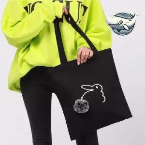 여자 에코백 귀여운 토끼 자수 데일리 숄더백 지퍼에코백 캔버스가방 사각에코백