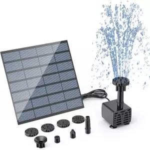 조류 목욕 연못 정원 어항을 위한 6개의 노즐이 있는 야외용 태양열 온수 분수 펌프 키트 AISITIN DIY